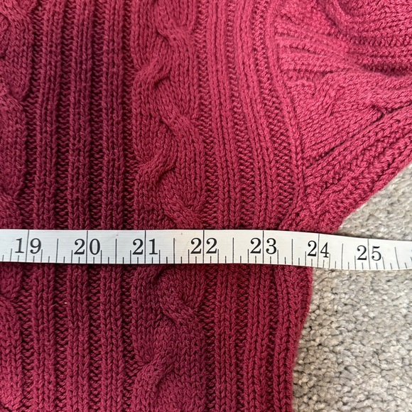 Vintage Eddie Bauer Classic Red Cable Knit Sweater - Picture 4 of 4